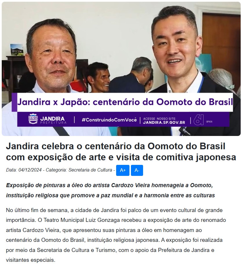 Print da matéria Jandira Noticias