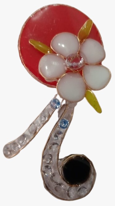 Broche Flor de Umê com semente torrada